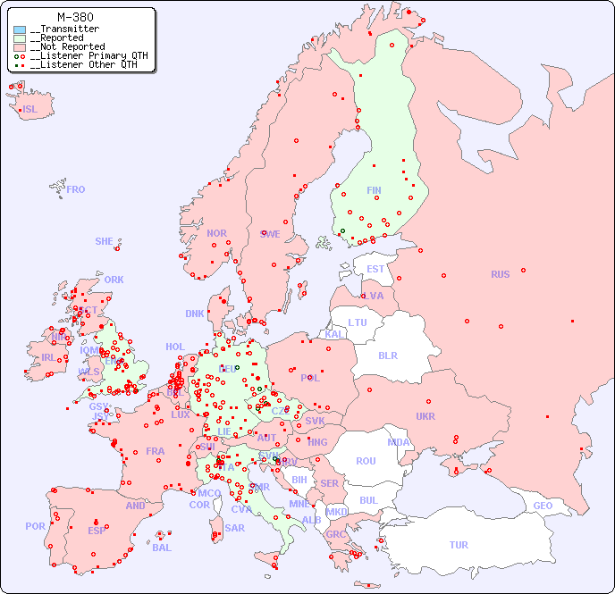 __European Reception Map for M-380