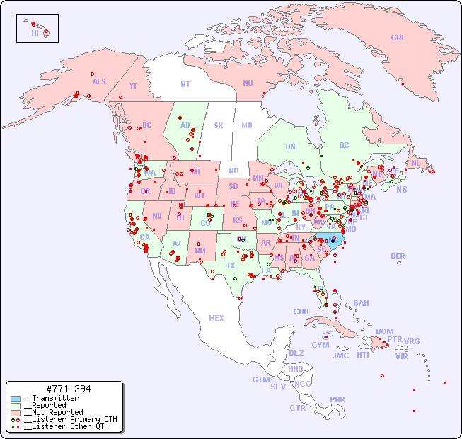 __North American Reception Map for #771-294