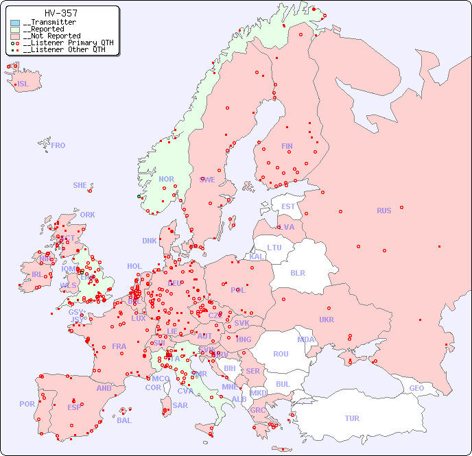 __European Reception Map for HV-357
