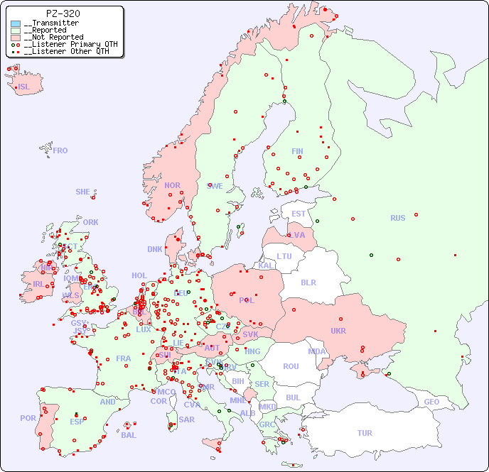 __European Reception Map for PZ-320