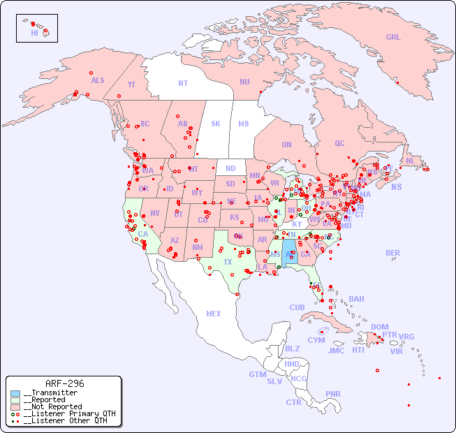 __North American Reception Map for ARF-296