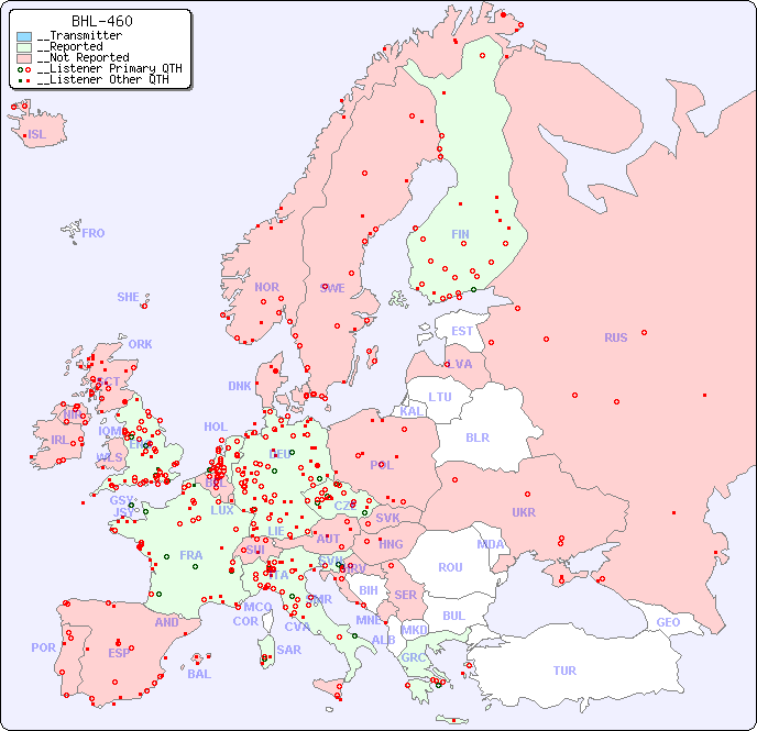 __European Reception Map for BHL-460