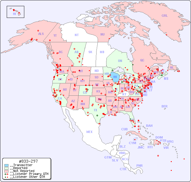 __North American Reception Map for #833-297