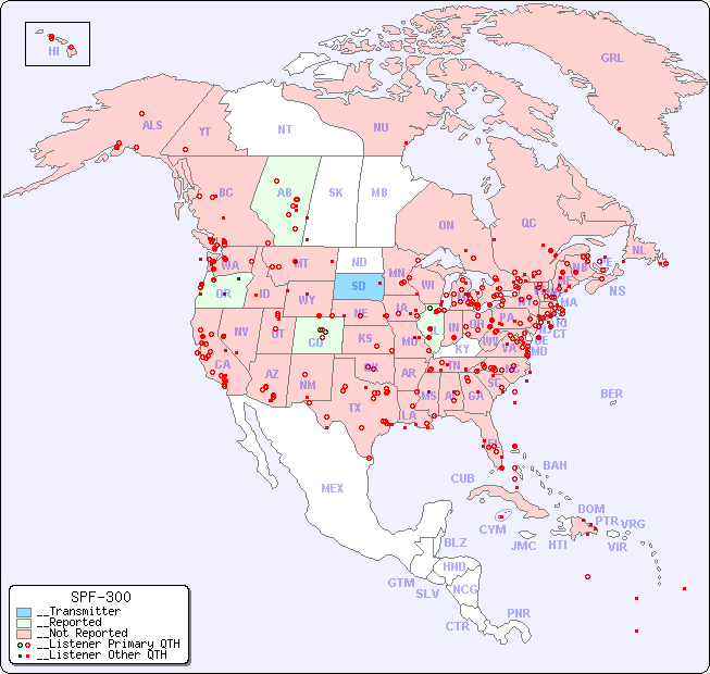 __North American Reception Map for SPF-300
