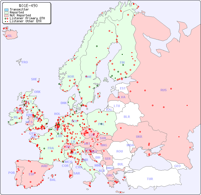 European Reception Map for $01E-490