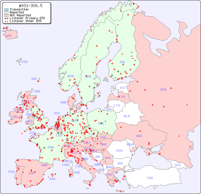 European Reception Map for #431-306.5