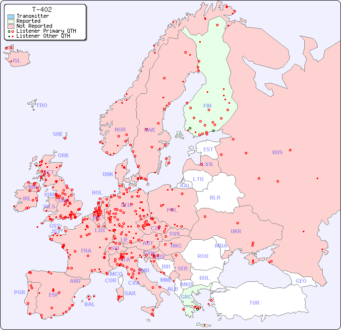 European Reception Map for T-402