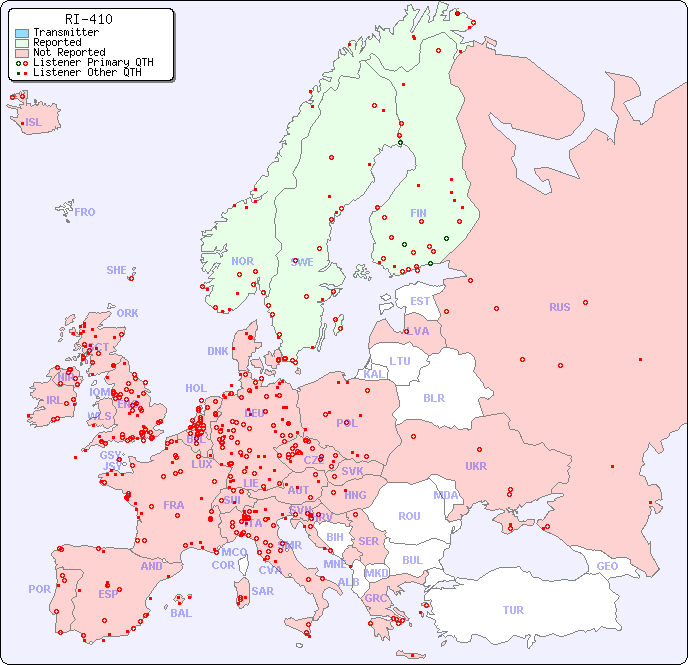 European Reception Map for RI-410