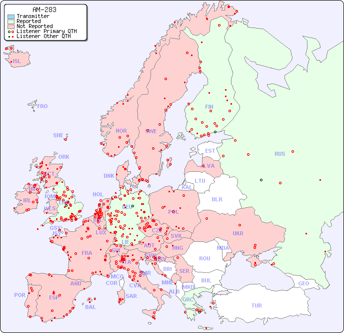 European Reception Map for AM-283