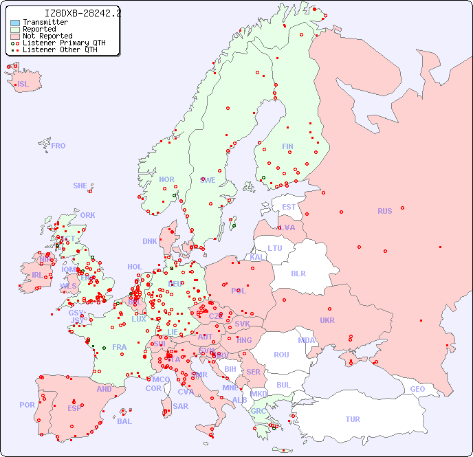 European Reception Map for IZ8DXB-28242.2