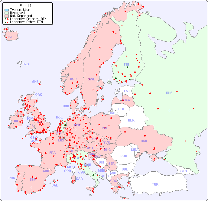European Reception Map for P-411
