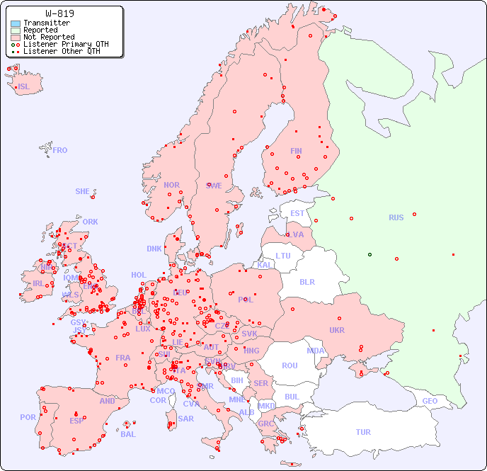 European Reception Map for W-819