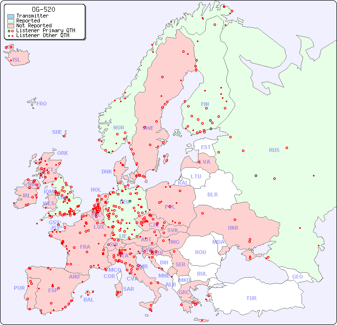 European Reception Map for OG-520