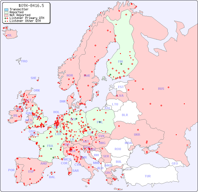 European Reception Map for $09X-8416.5