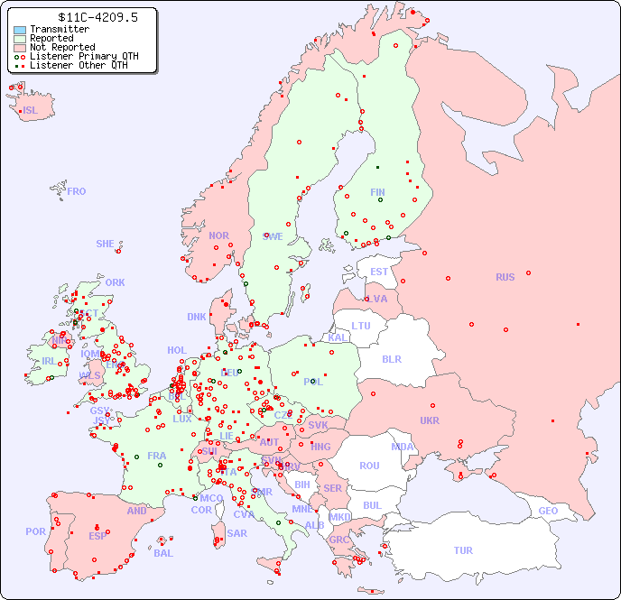 European Reception Map for $11C-4209.5