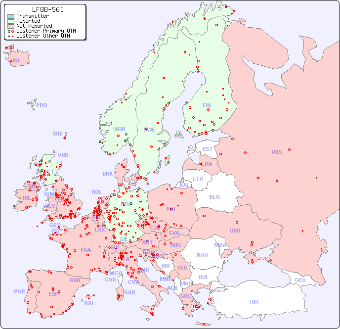 European Reception Map for LF8B-561