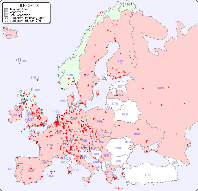 European Reception Map for OUMF2-410