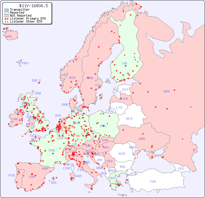European Reception Map for $11V-16806.5