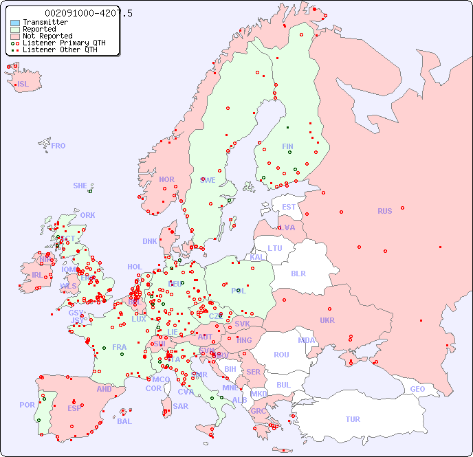 European Reception Map for 002091000-4207.5