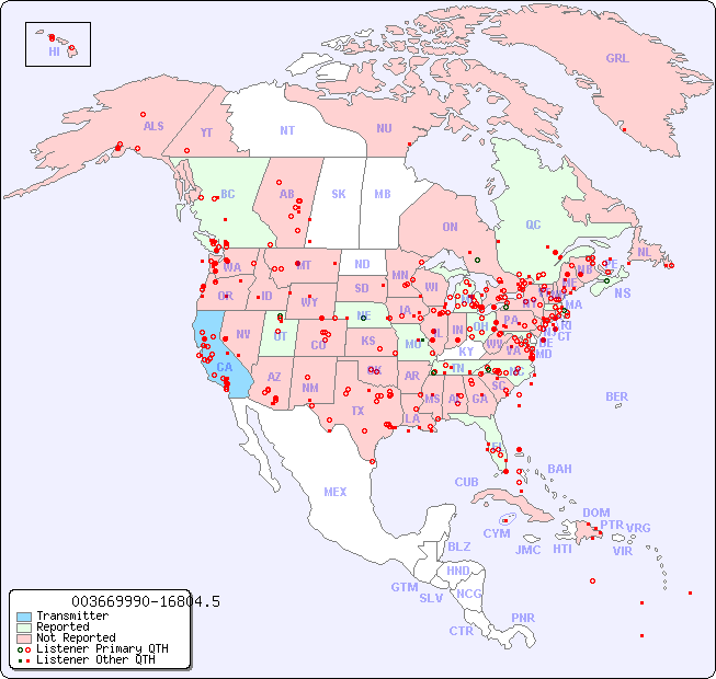 North American Reception Map for 003669990-16804.5