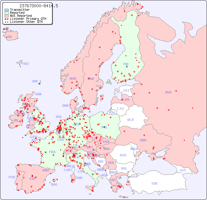 European Reception Map for 237673000-8414.5