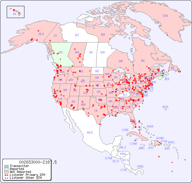 North American Reception Map for 002653000-2187.5