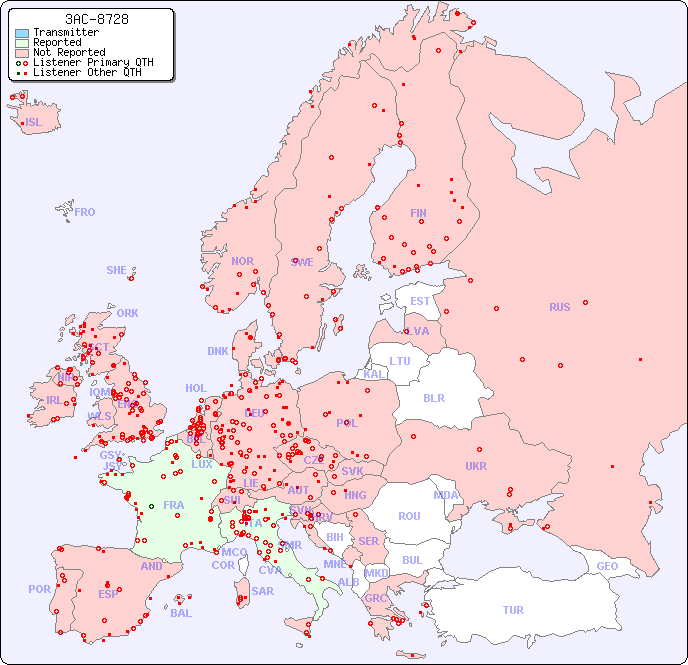 European Reception Map for 3AC-8728