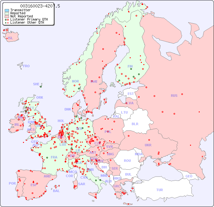 European Reception Map for 003160023-4207.5