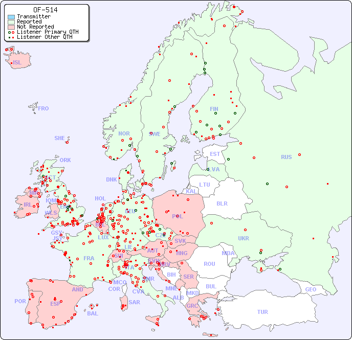 European Reception Map for OF-514