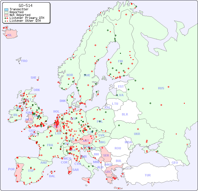 European Reception Map for GO-514