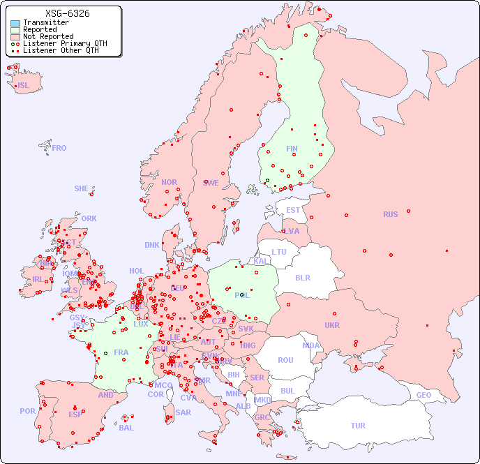 European Reception Map for XSG-6326