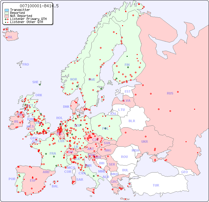 European Reception Map for 007100001-8414.5