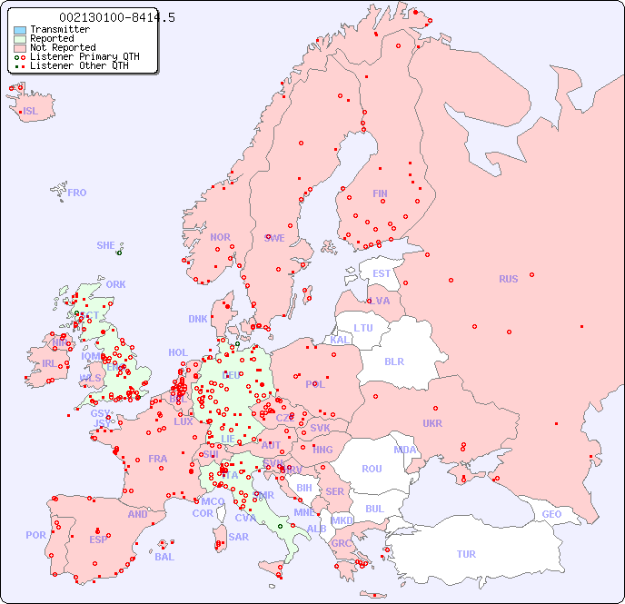 European Reception Map for 002130100-8414.5