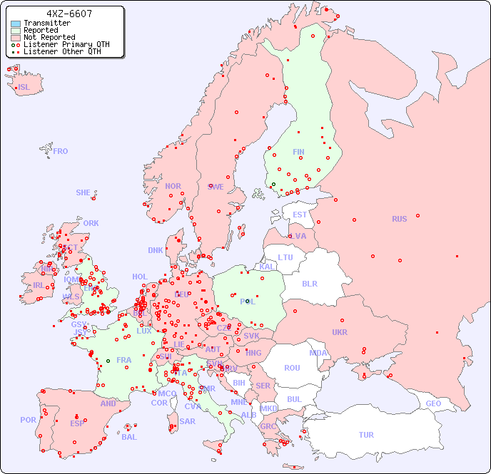European Reception Map for 4XZ-6607