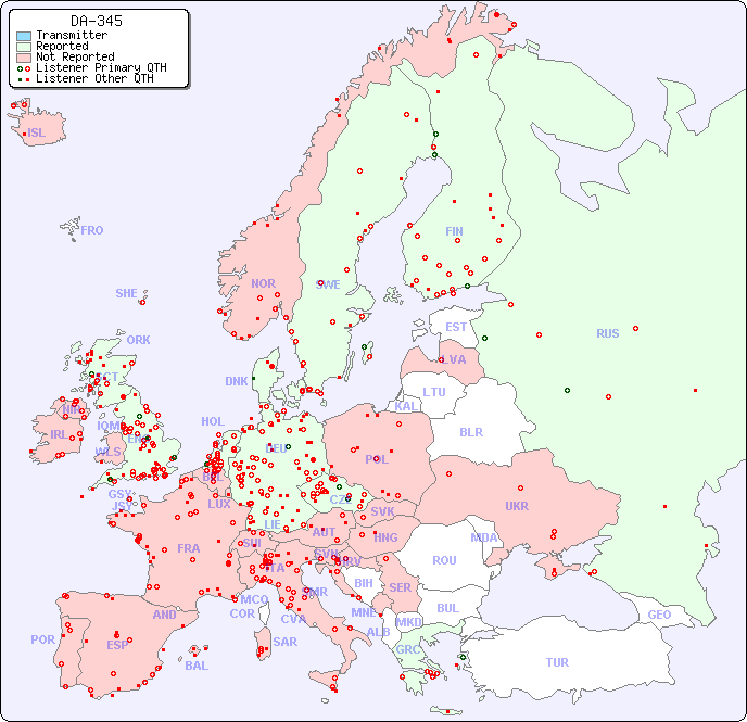 European Reception Map for DA-345