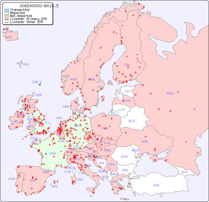 European Reception Map for 006540000-8414.5