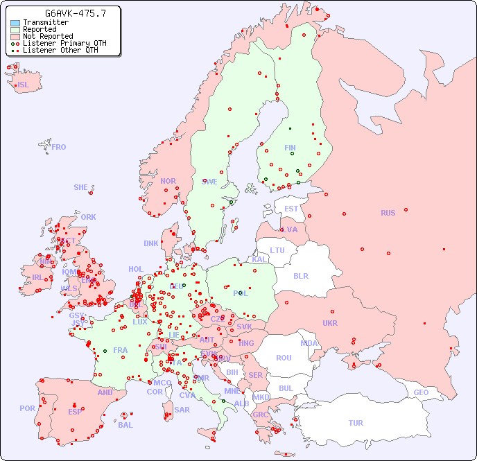 European Reception Map for G6AVK-475.7