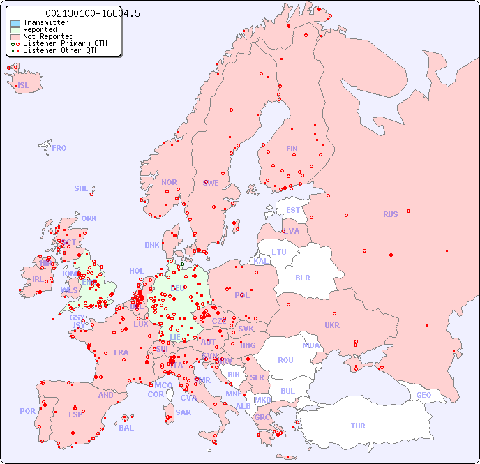 European Reception Map for 002130100-16804.5