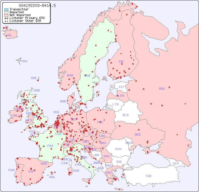 European Reception Map for 004192203-8414.5