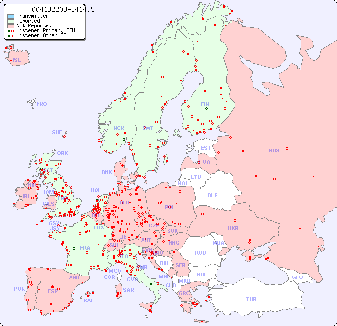 European Reception Map for 004192203-8414.5