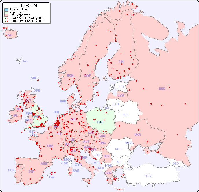 European Reception Map for PBB-2474