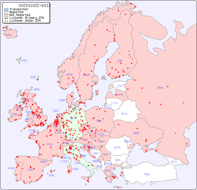 European Reception Map for 002241022-6312