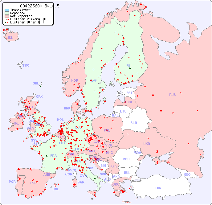 European Reception Map for 004225600-8414.5