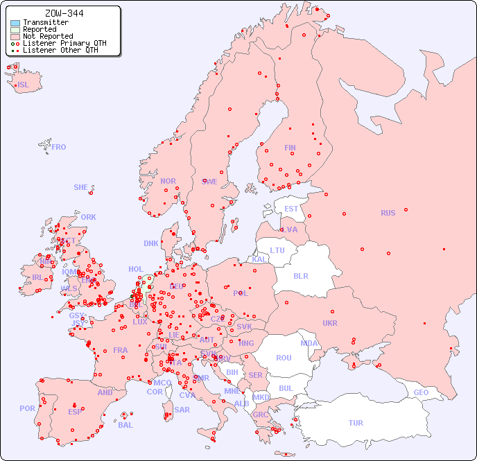 European Reception Map for ZOW-344