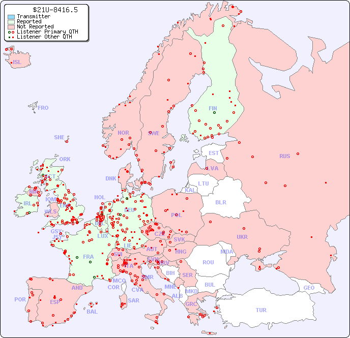 European Reception Map for $21U-8416.5