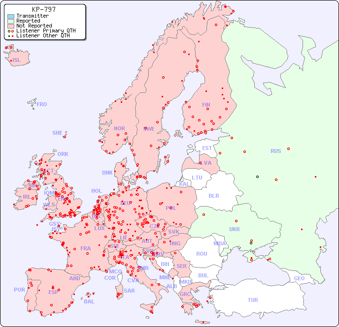 European Reception Map for KP-797