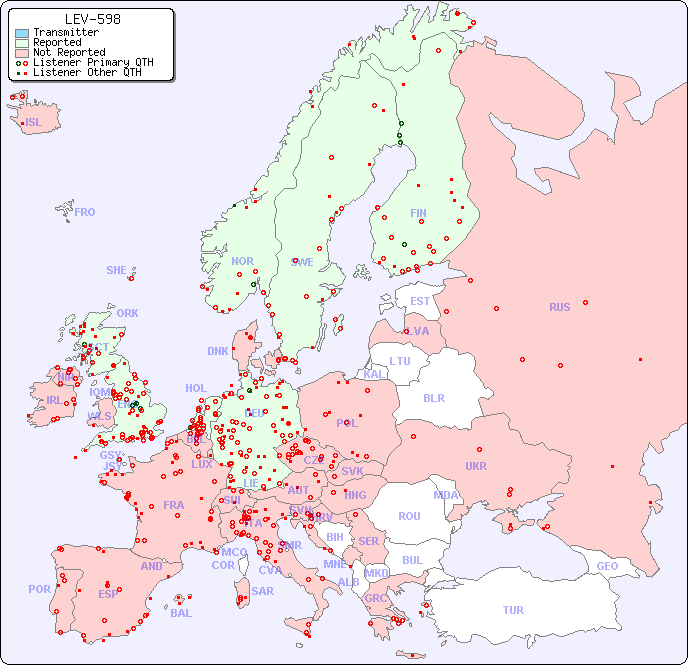 European Reception Map for LEV-598