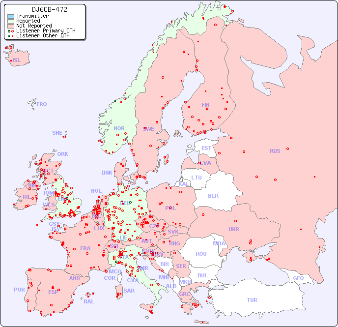 European Reception Map for DJ6CB-472