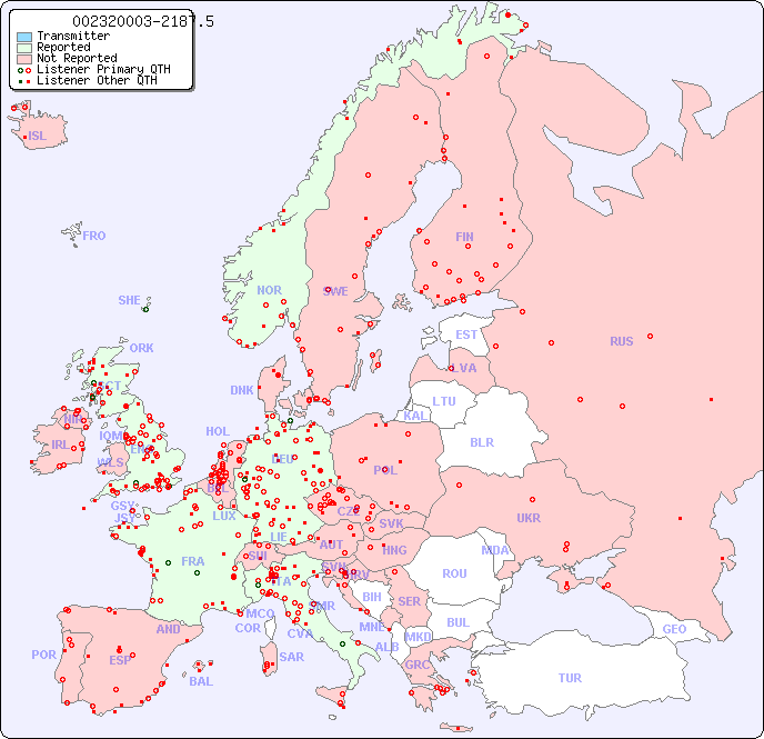 European Reception Map for 002320003-2187.5