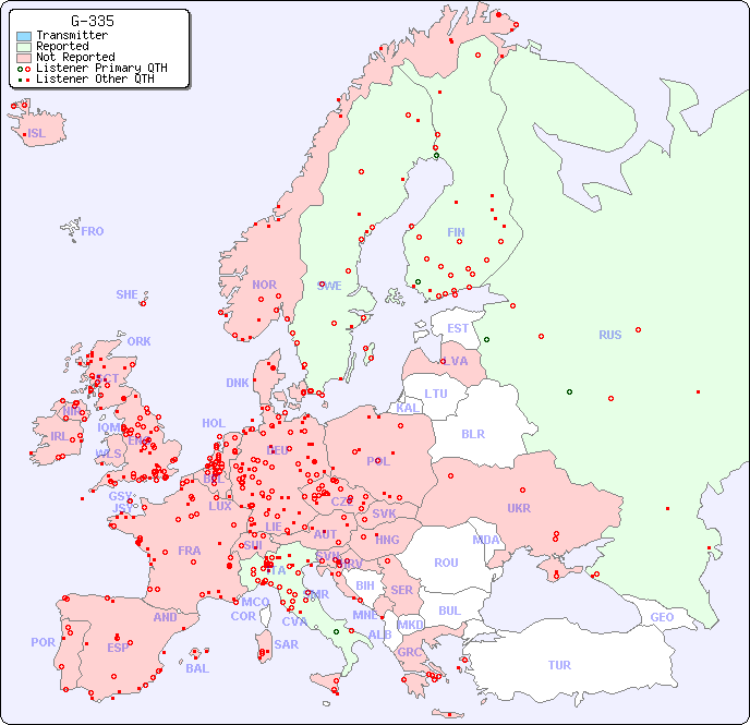 European Reception Map for G-335